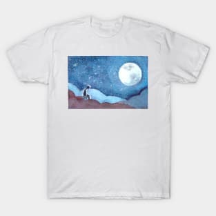 Jimin BTS Serendipity Watercolor Painting Boy and the Moon T-Shirt